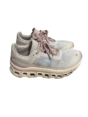 On Women's Cloudmonster Running Shoes EUC tan/pink wide width
